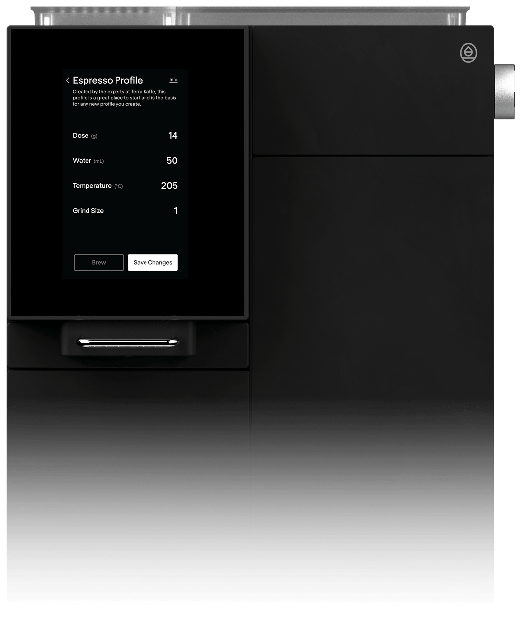Terra Kaffe black TK-02 espresso profile screen