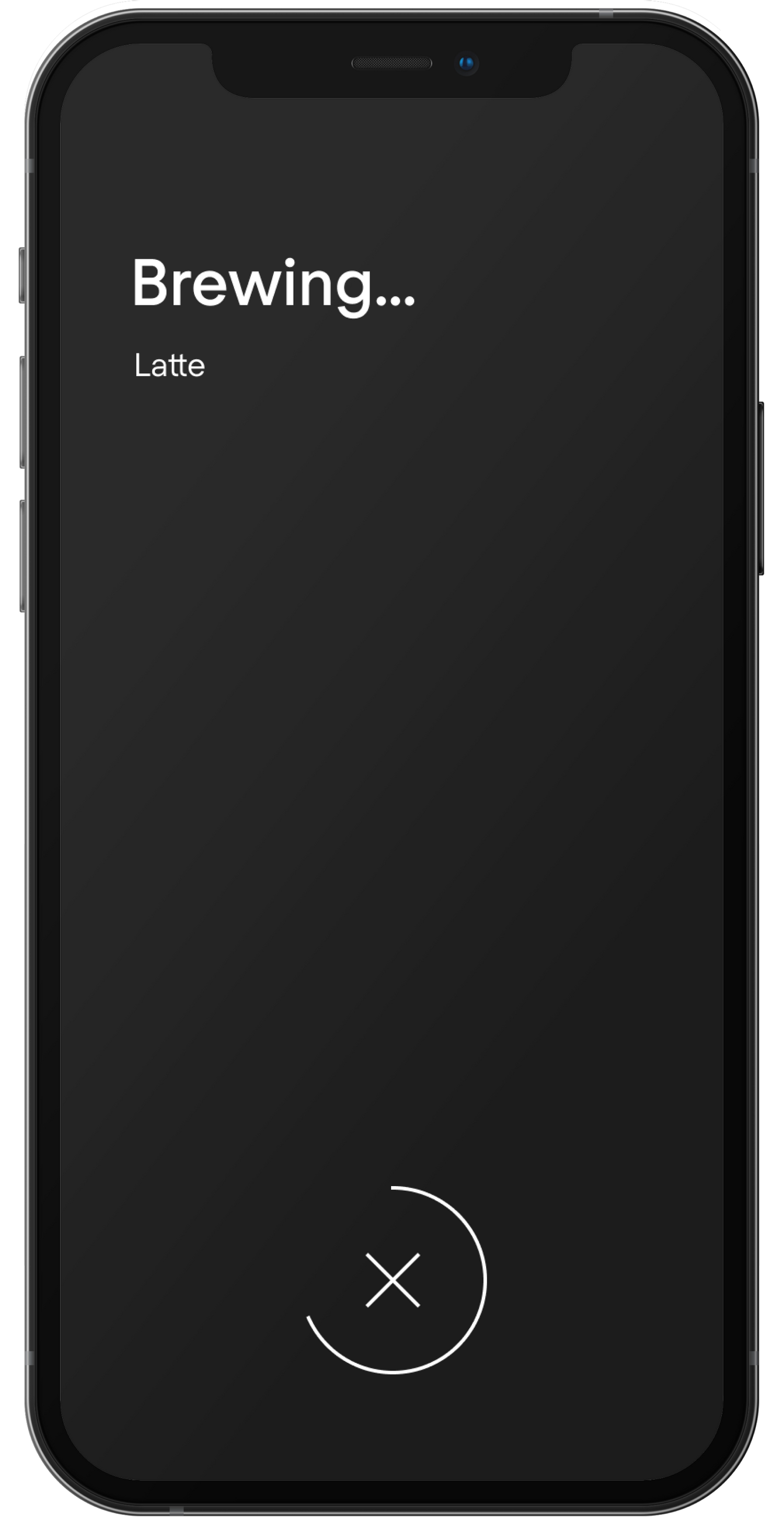 Phone with text saying brewing