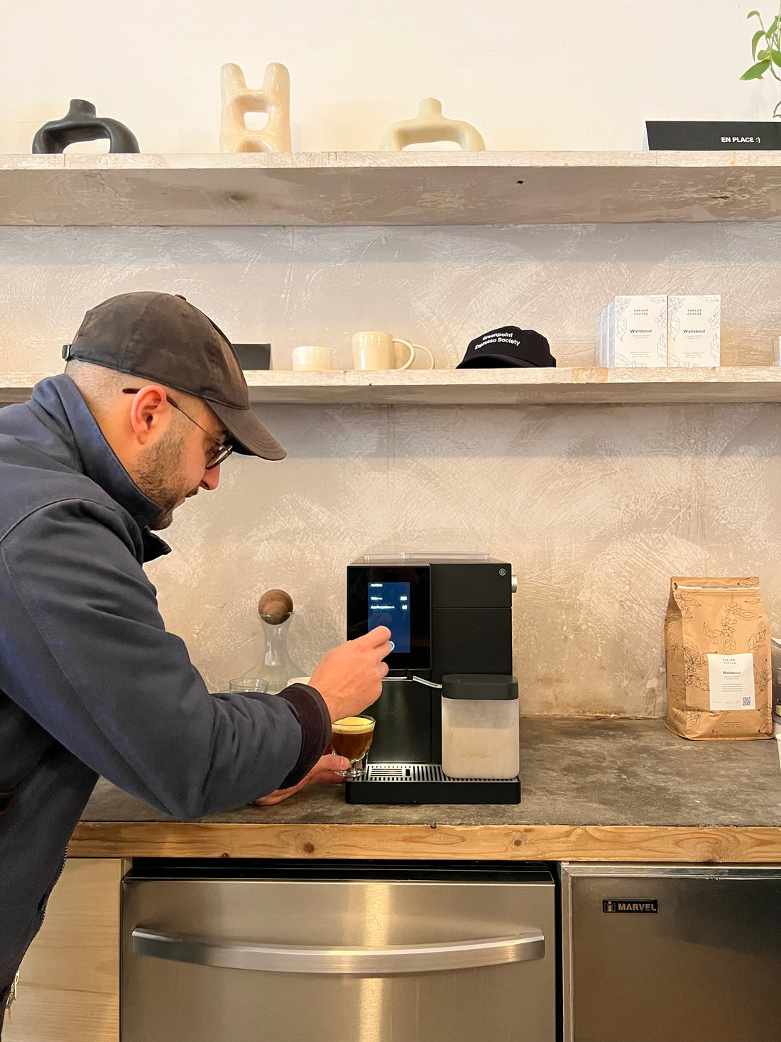 Super automatic espresso machine TK-02 on a counter top