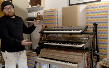 3 piano keyboards and music artist