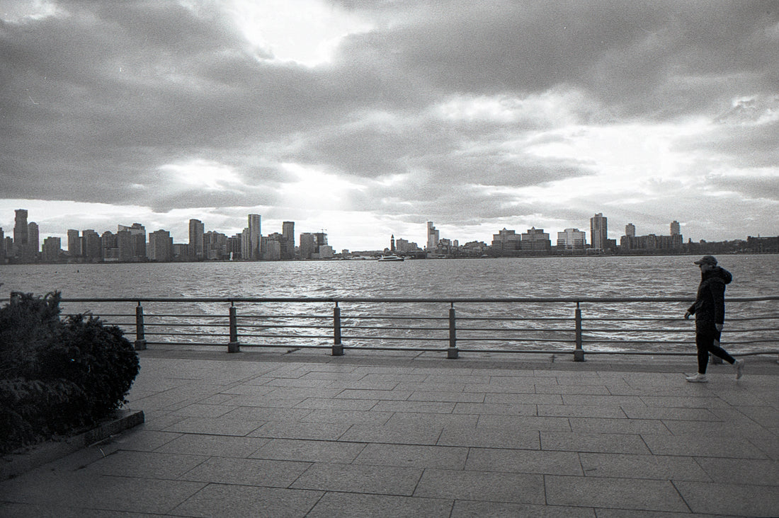 Black and white scenic view