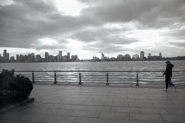 Black and white scenic view