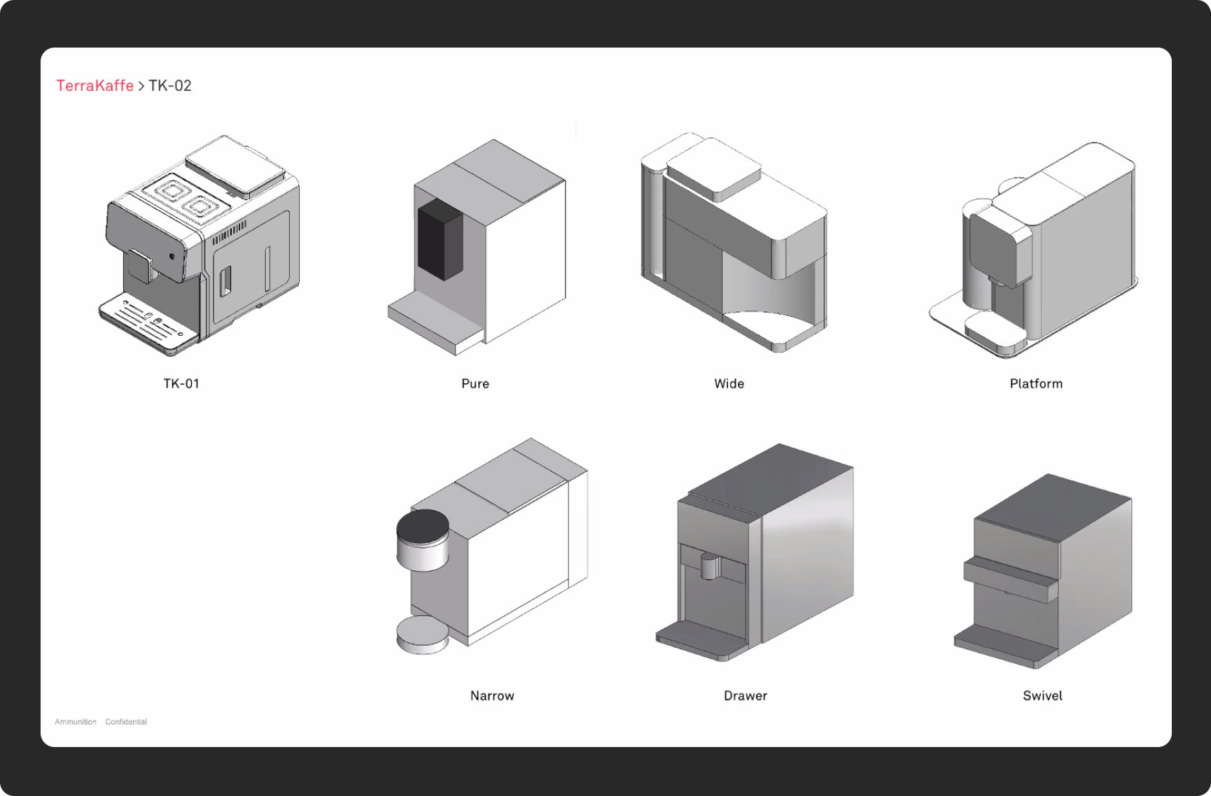 Terra Kaffe | Mock up designs of early TK-02, illustrated