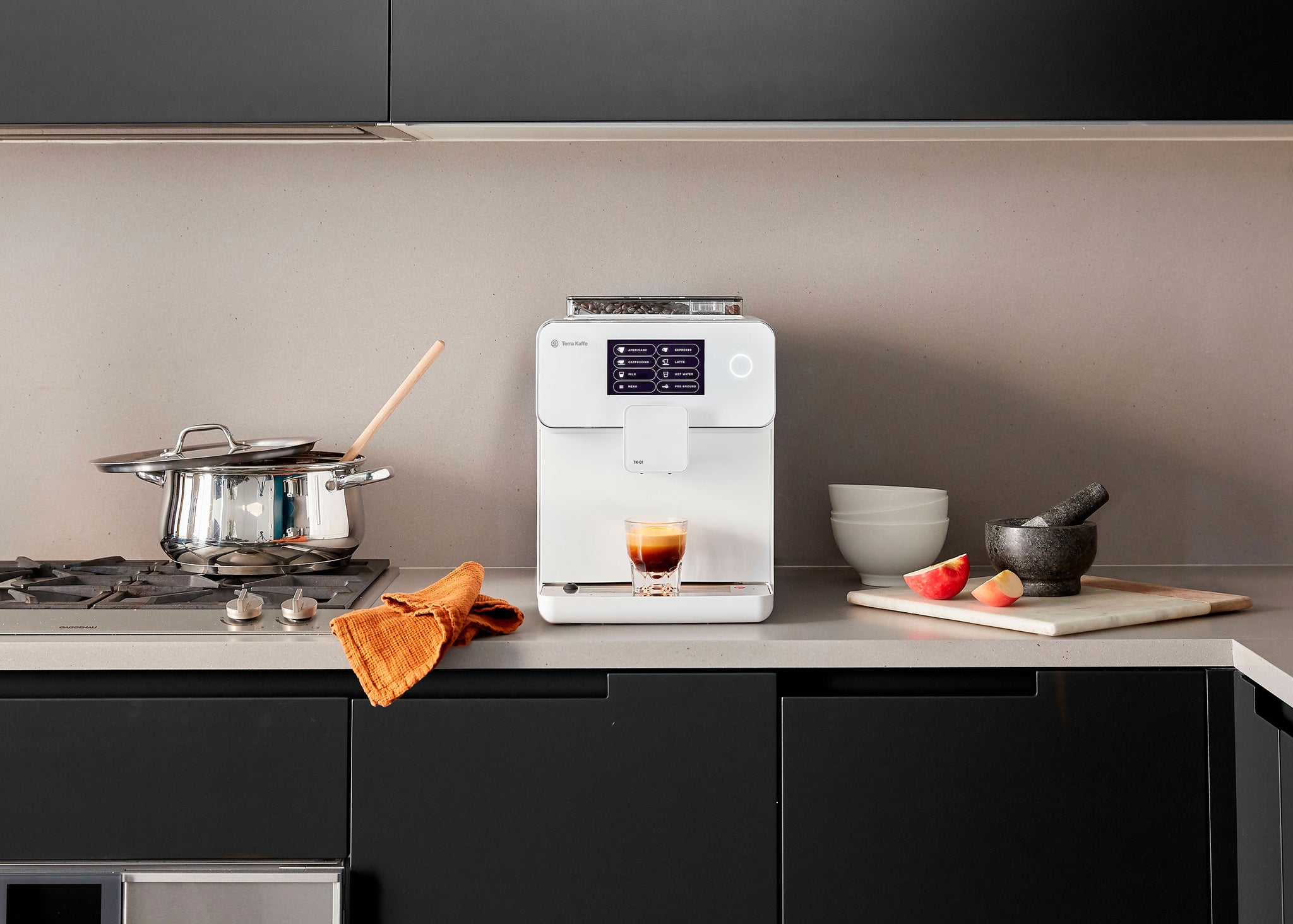 Terra Kaffe | White TK-01 on a kitchen counter
